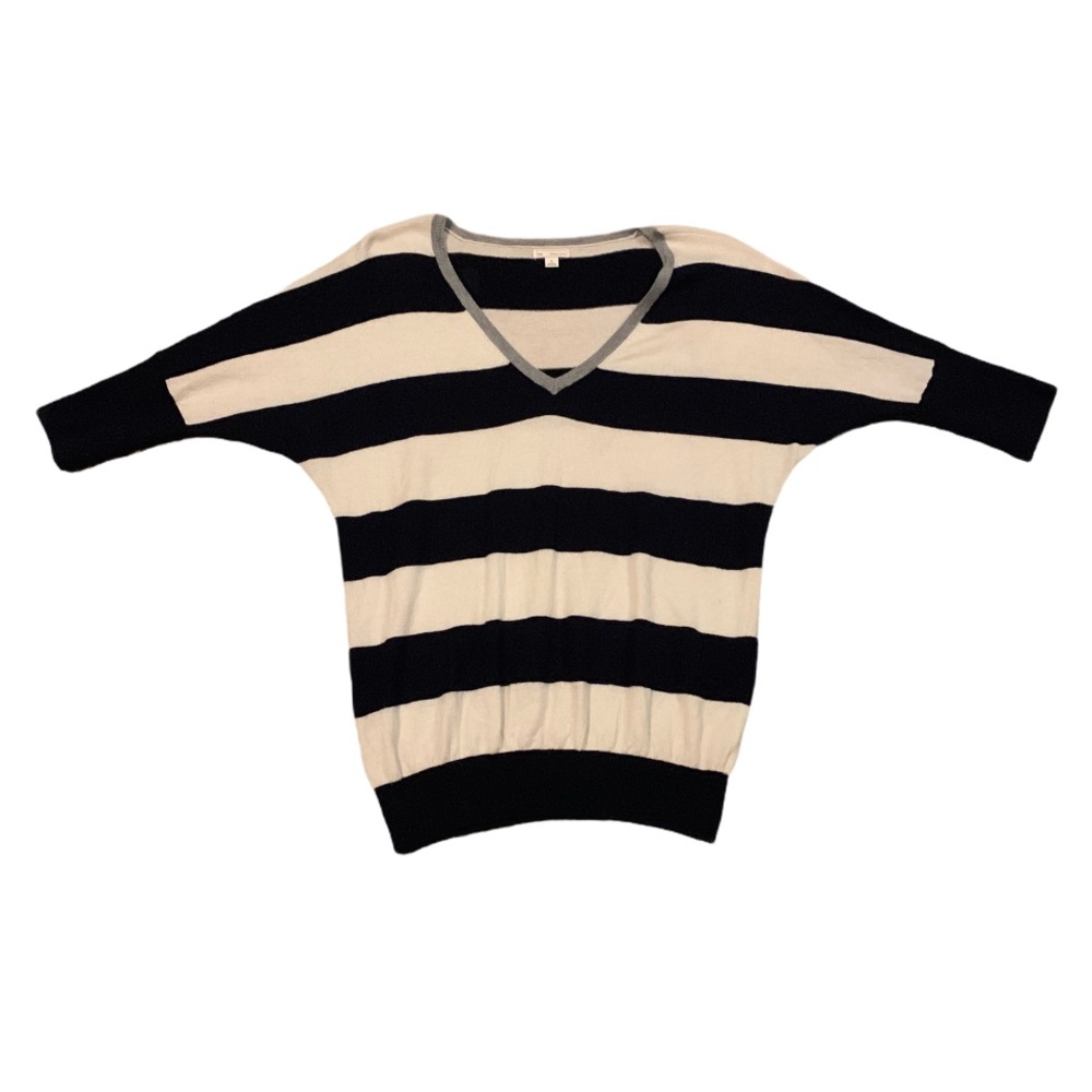 GAP Navy Blue & Cream V-Neck Striped Sweater!